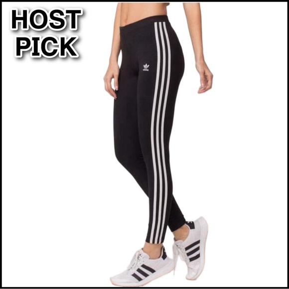 ADIDAS LEGGINGS TREFOIL BLACK/WHITE LEGGINGS - Picture 2 of 14